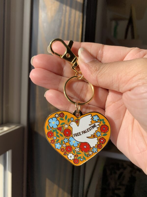 Palestine Heart Enamel Keychain