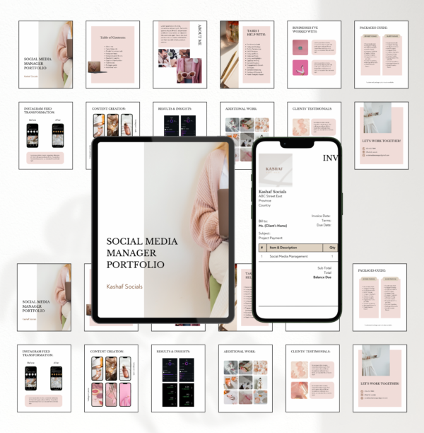 Social Media Manager Portfolio Template | Marketing Portfolio Template | Editable Canva Templates - Image 5