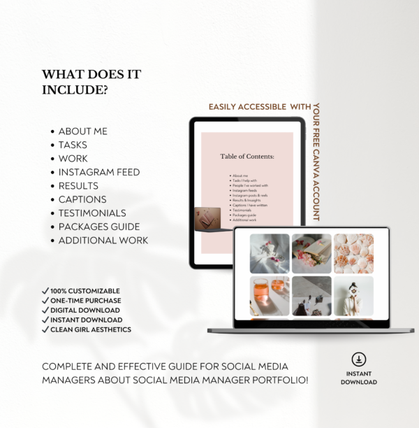 Social Media Manager Portfolio Template | Marketing Portfolio Template | Editable Canva Templates - Image 7
