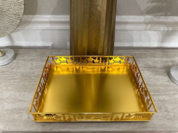 Ramadan/Eid White or Gold metal serving tray - Image 7