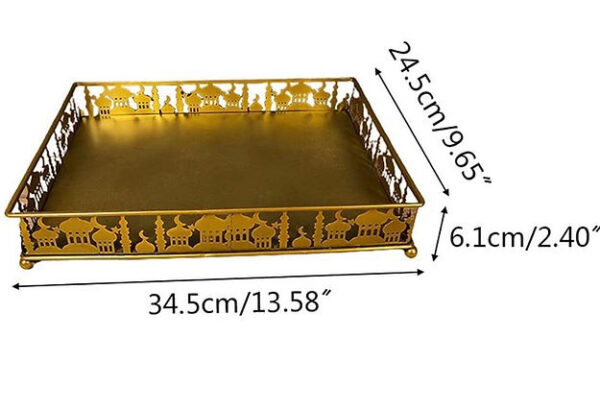 Ramadan/Eid White or Gold metal serving tray - Image 8