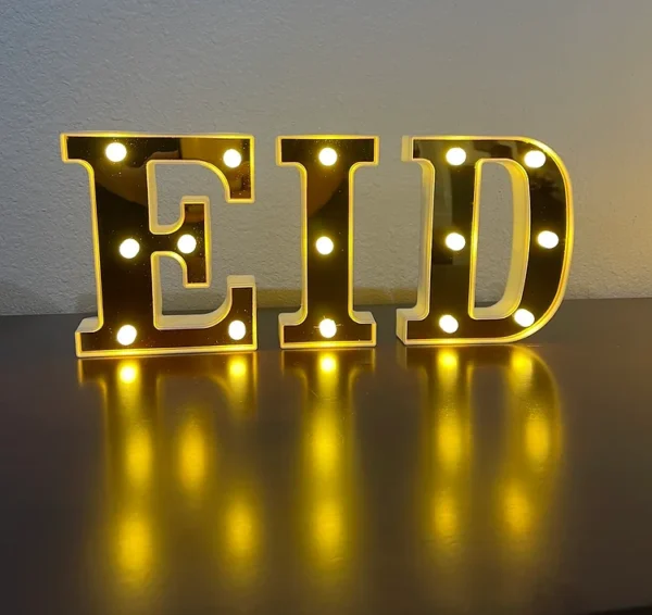 Gold Eid Mubarak Led letters - Image 2