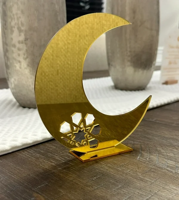 Gold mirrored crescent stand