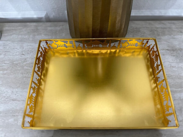 Ramadan/Eid White or Gold metal serving tray - Image 3
