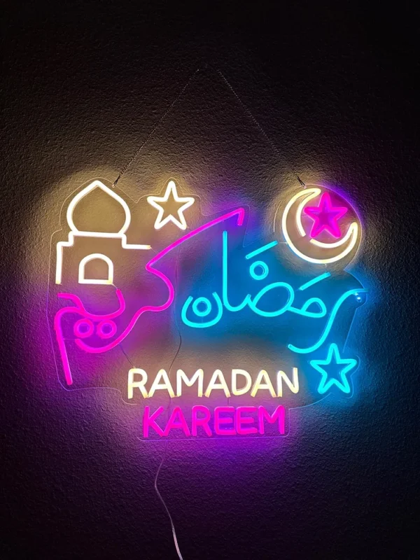 Ramadan Kareem Arabic and English Neon Sign