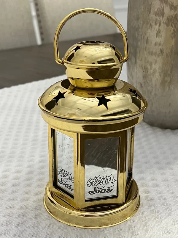 Gold Ramadan mirrored lantern - Image 3