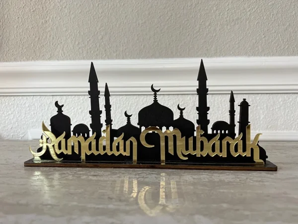 Ramadan Mubarak Masjid wood and Acrylic stand