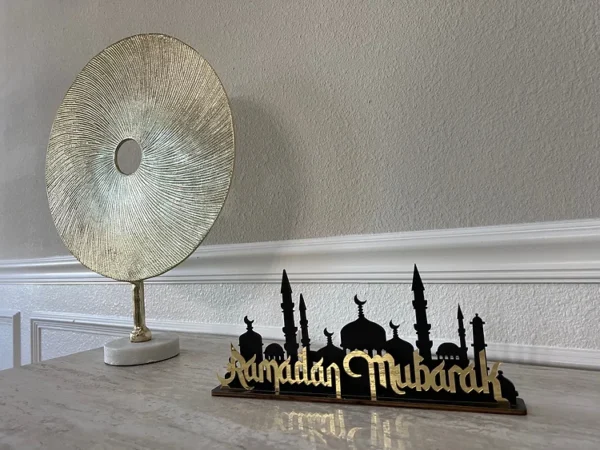 Ramadan Mubarak Masjid wood and Acrylic stand - Image 4