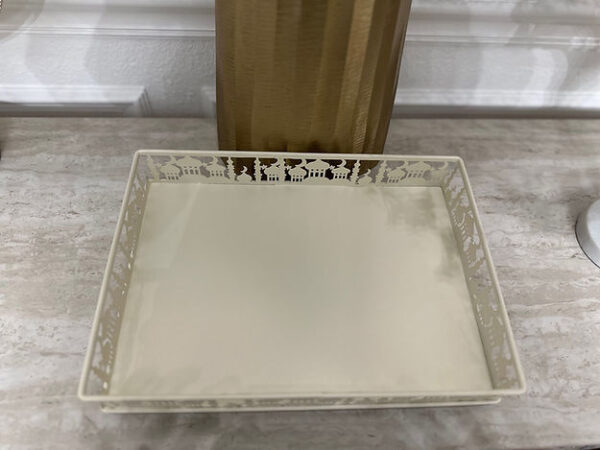 Ramadan/Eid White or Gold metal serving tray - Image 5