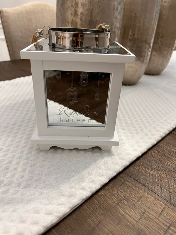 Ramadan Kareem (English) wooden mirrored lantern - Image 6