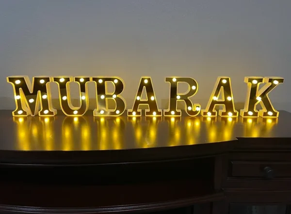 Gold Eid Mubarak Led letters - Image 3