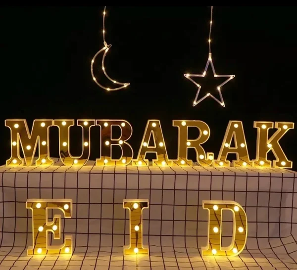 Gold Eid Mubarak Led letters