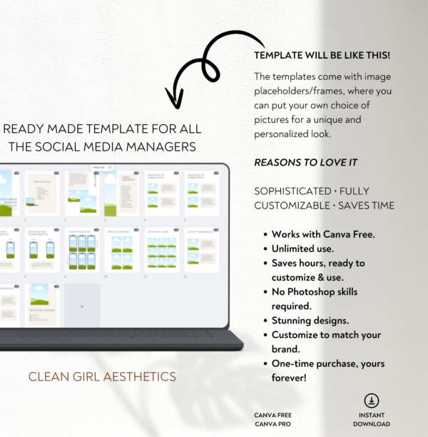 Social Media Manager Portfolio Template | Marketing Portfolio Template | Editable Canva Templates - Image 4