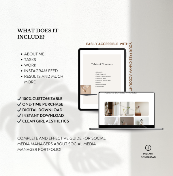 Social Media Manager Portfolio Template | Marketing Portfolio Template | Editable Canva Templates - Image 5