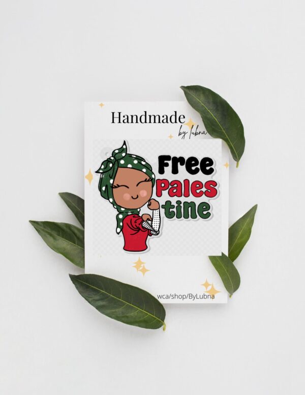 Palestine Hijabi with Keffiyeh Acrylic Keychain | Free Palestine | Keychain | donated to Gaza | Islamic Relief