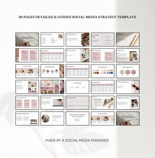 Social Media Strategy Template | Client Strategy For Social Media | Marketing Proposal | Social Media Manager Canva Templates - Image 2