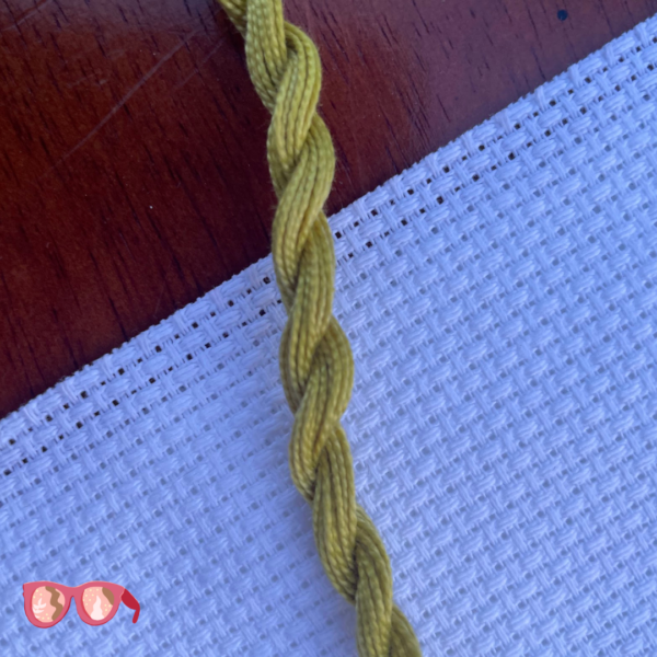 Turmeric Hibiscus Green - Botanically Dyed Perle Cotton Embroidery Thread Size #8 (8m) - Image 3
