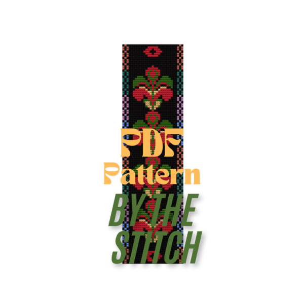 Lilly Florals Pattern Tatreez, Bookmark Cross Stitch, Palestine Embroidery, Book Lovers Gift, Craft Present, Unique Birthday, PDF Pattern