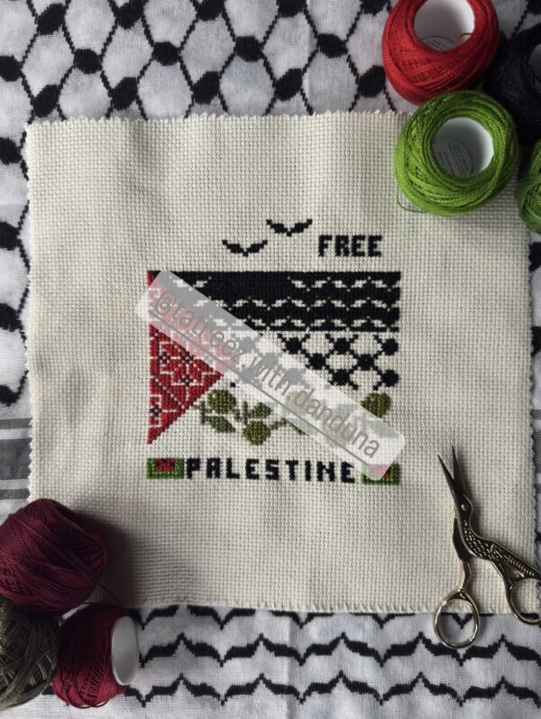 Cross-Stitch Pattern: Palestinian Flag | Tatreez Pattern PDF & Instructions