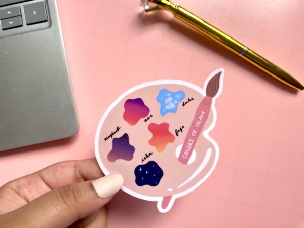 Artist Prayer Times Sticker | Paint Palette | Islamic Stickers | Laptop Stickers