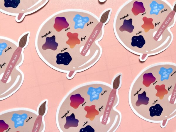 Artist Prayer Times Sticker | Paint Palette | Islamic Stickers | Laptop Stickers - Image 2