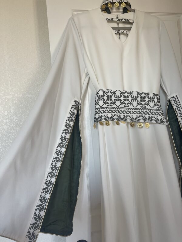 Modern bridal tatreez dress w/belt & Headband - Image 3