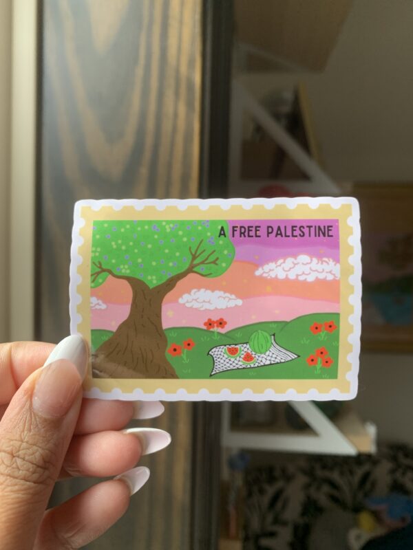 A Free Palestine Ticket Sticker