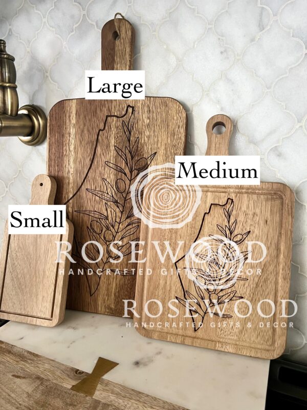 Palestine Olive Branch Engraved Cutting Board | Ramadan | Eid Table Decor -Islamic decor - Eid gift ramadan gift - Image 4