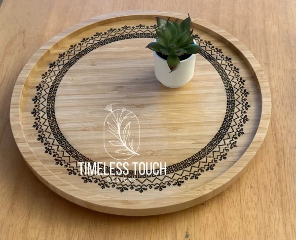 Engraved Palestine Tatreez Lazy Susan