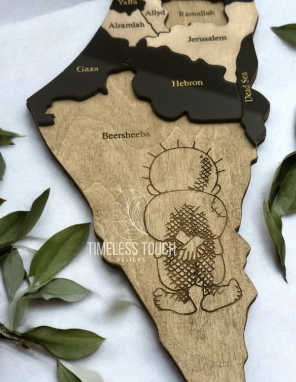 Wood and Acrylic Palestine map | Palestine wall map | Palestine gift | Palestine map 1947