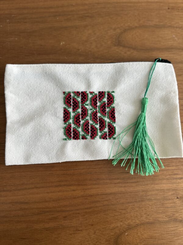 Hand Stitched Tatreez Watermelon Zippered Pouch - Image 2