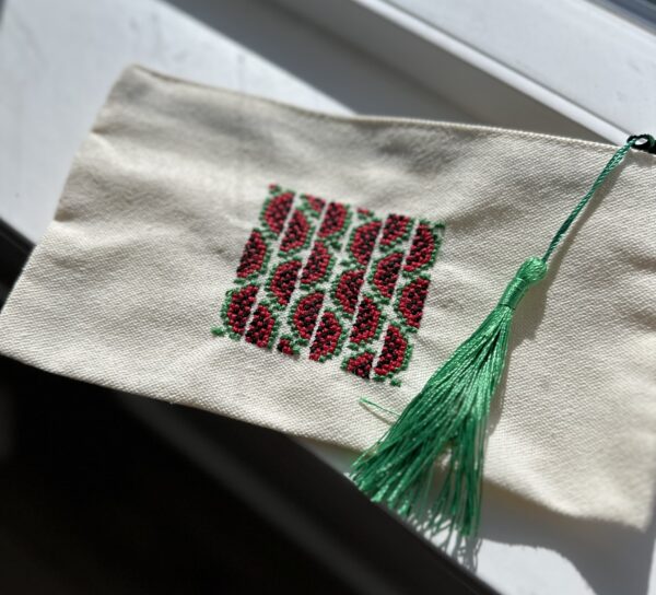 Hand Stitched Tatreez Watermelon Zippered Pouch