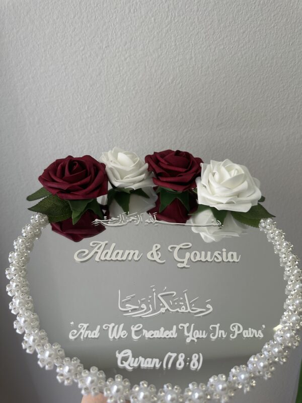 Red Mirror Engagement Nikkah Ring Plate Tray - Image 2