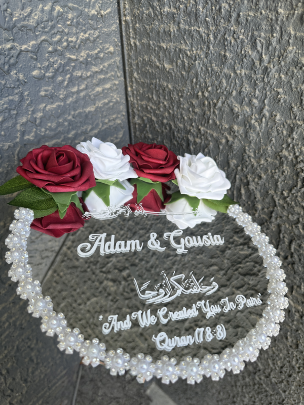 Red Mirror Engagement Nikkah Ring Plate Tray