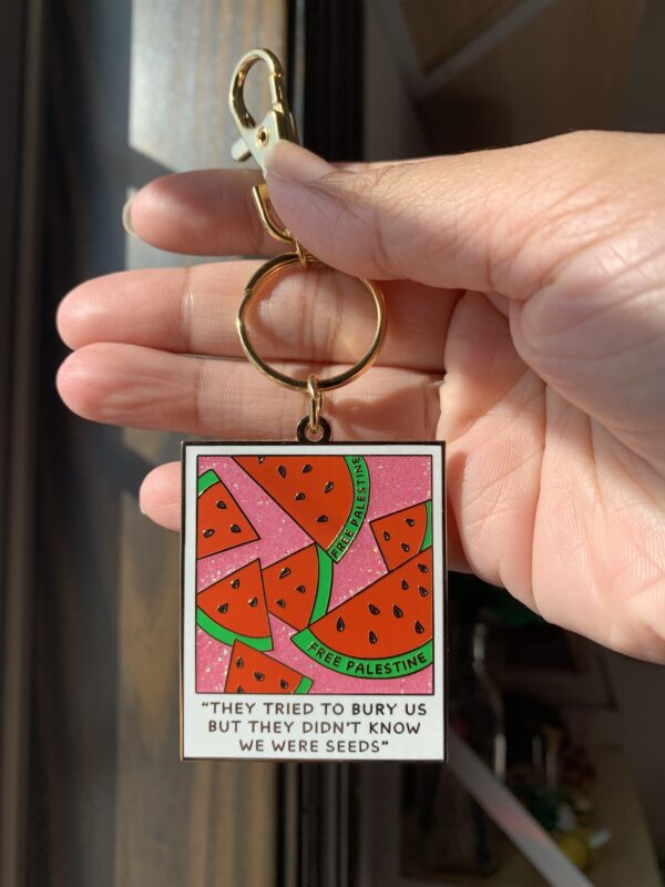 Watermelon Polaroid Enamel Keychain