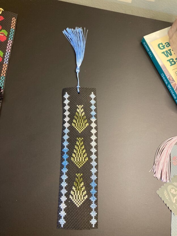 Hand Stitched Tatreez Bookmark: Hebron Tree, Palestine Embroidery