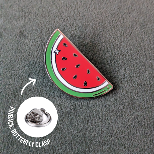 Palestine Watermelon Pin | Hard Enamel | Palestine Flag Falasteen | for bags, clothes, hats, lanyards Christmas stocking stuffer