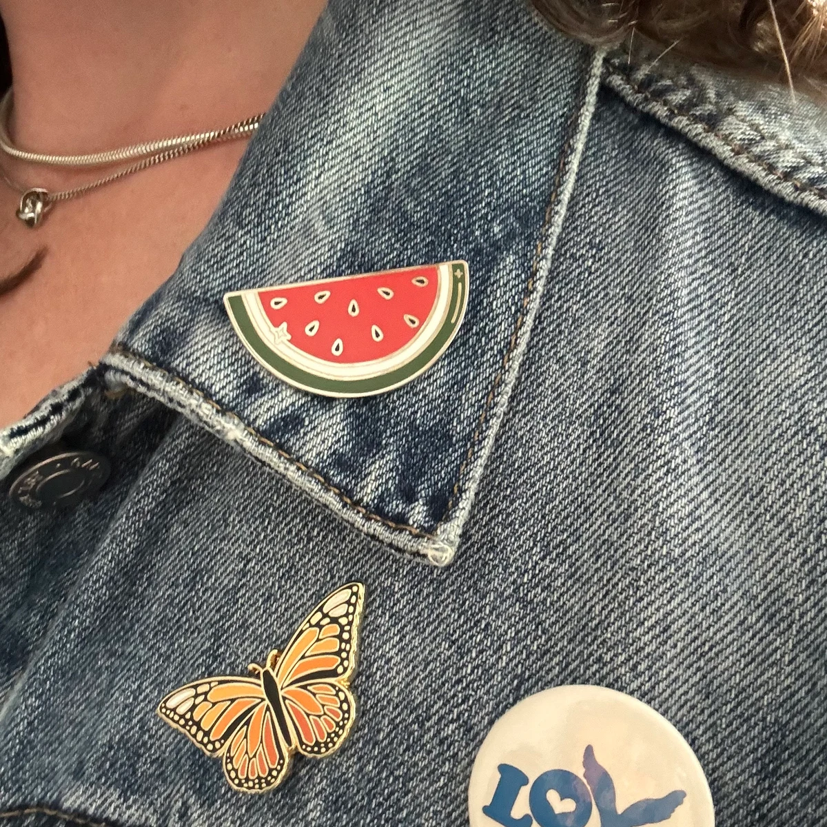 Palestine Watermelon Pin | Hard Enamel | Palestine Flag Falasteen | for bags, clothes, hats, lanyards Christmas stocking stuffer - Image 2